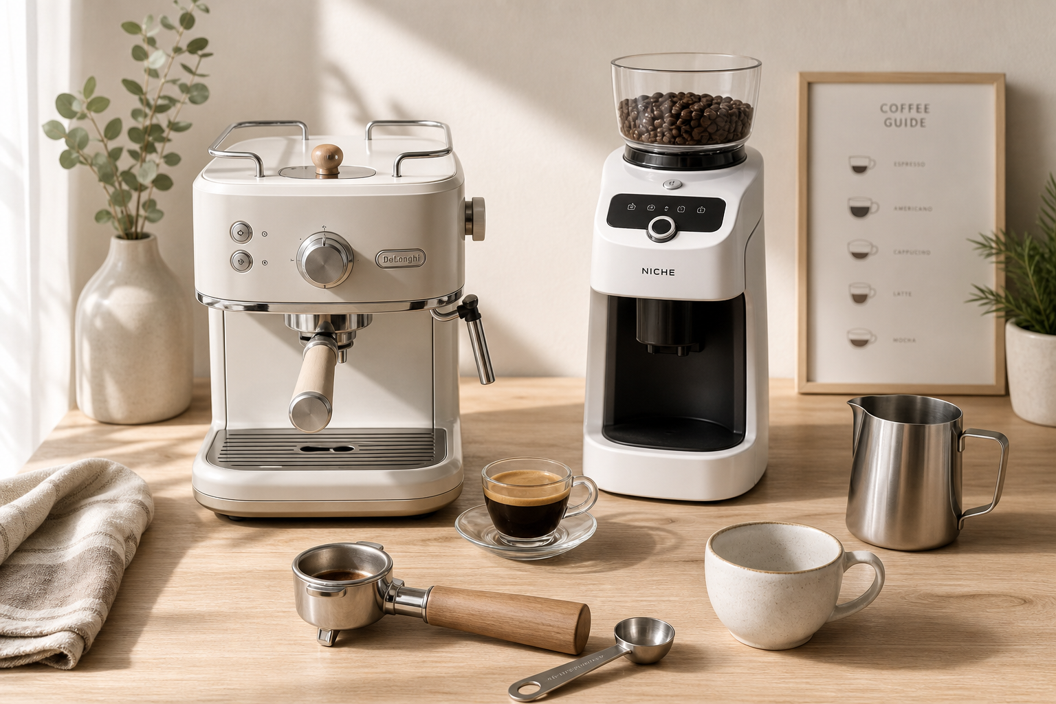 Porównanie dwóch automatów espresso z akcesoriami