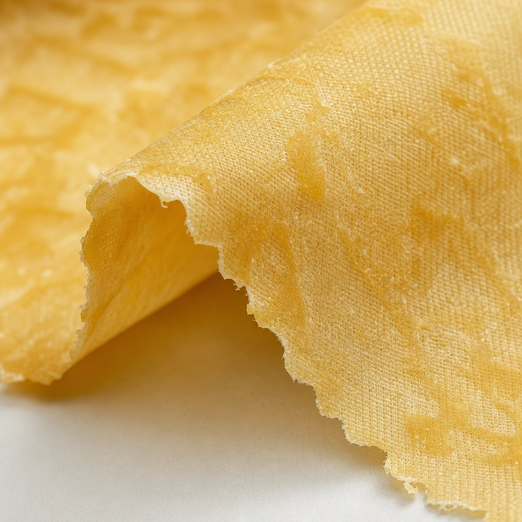 Zbliżenie na teksturę i jakość osłonki beeswax